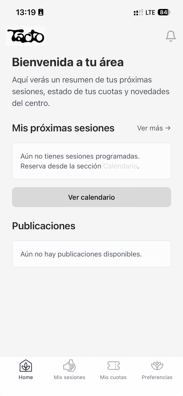 Desde la home accede al calendario y reserva tu plaza