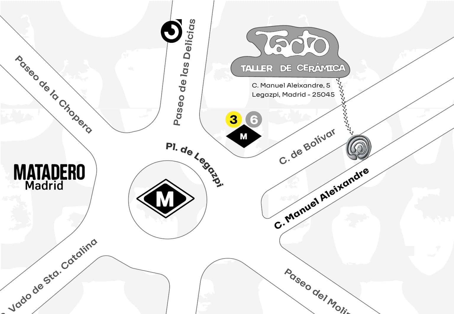 Cómo llegar al taller TACTO en Legazpi, Madrid