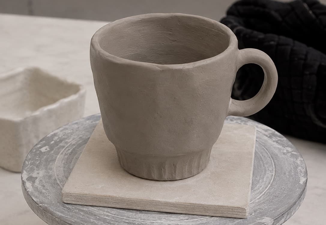 una taza tomando forma